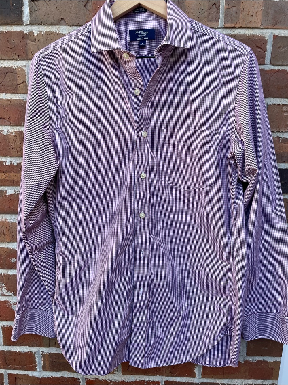 Thompson by J Crew Purple Check Long-Sleeve Dress Shirt